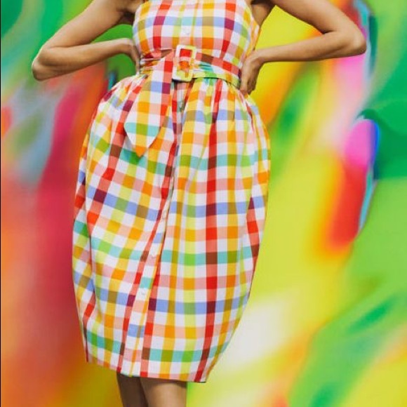 Christopher John Rogers Multi-color Plaid Dress - Picture 7 of 7